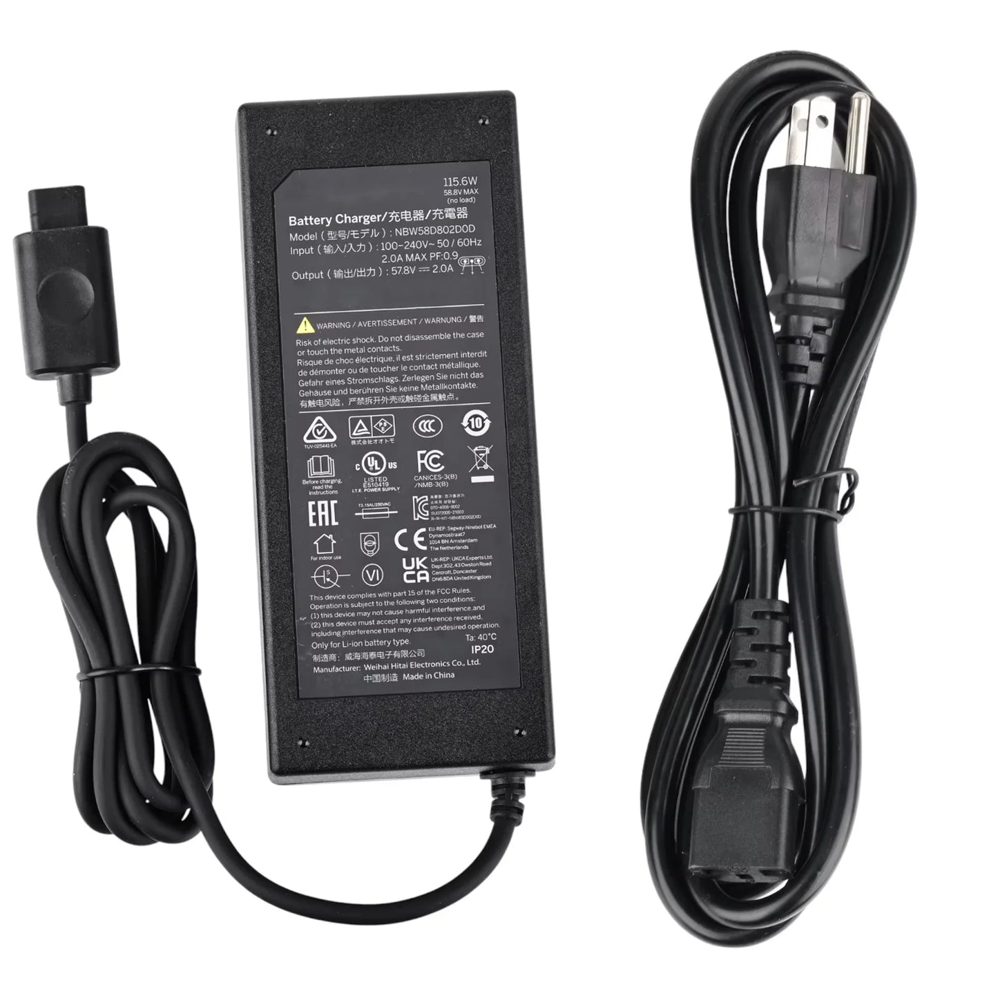 Original 115.6W 57.8V 2A Charger for Segway GT1 GT2 Superscoooter Battery Charger Power Supply Adapter Parts