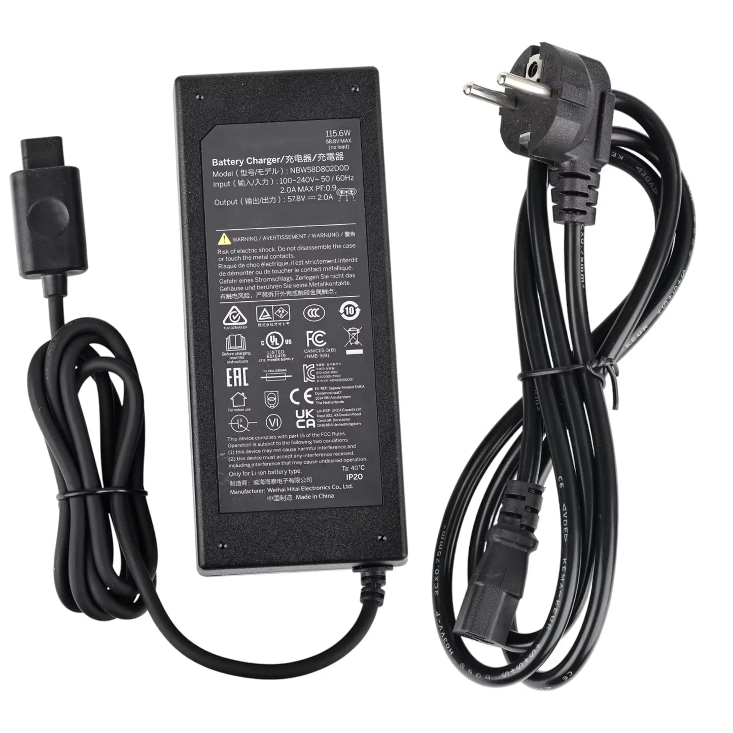 Original 115.6W 57.8V 2A Charger for Segway GT1 GT2 Superscoooter Battery Charger Power Supply Adapter Parts
